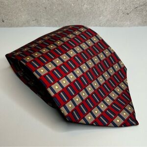 nubic Red and Gold Checkered Men's 62” Slik Tie